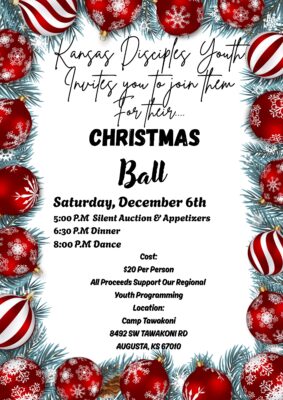 Christmas Ball and Silent Auction flyer.  December 6, 2025, beginning at 5PM.